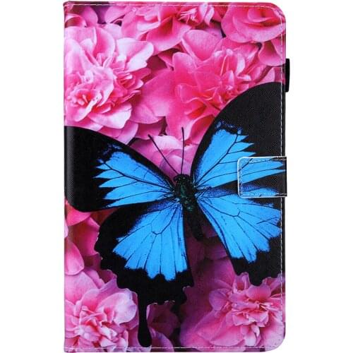 Case For Samsung Galaxy Tab A 10.1 2016 T580 SM-T585 T580N Cover Funda PU Leather Stand Tablet Fashion Cartoon Buffterfly Shell