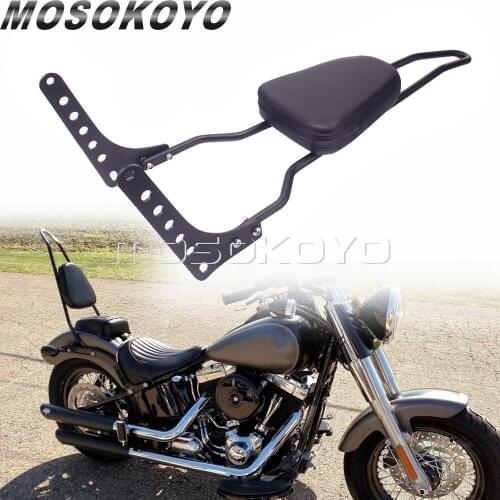 Black Motorcycle Tall Sissy Bar Backrest For Harley Softail Street Bob FXBB Heritage Classic FLHC Slim FLSL 2018 2019 2020 FLDE
