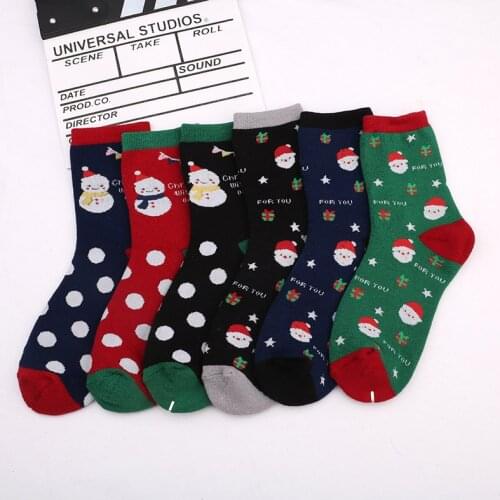 Autumn winter Towel socks new year Santa Claus Christmas Snow Elk Gift long kid sock Snowman cotton children socks