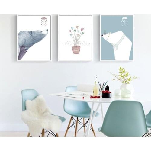 EECAMAI DIY Diamond Painting Full Drill Childrens Painting Bear Cartoon Bedroom Simple Modern Diamond Embroidered Home Decor