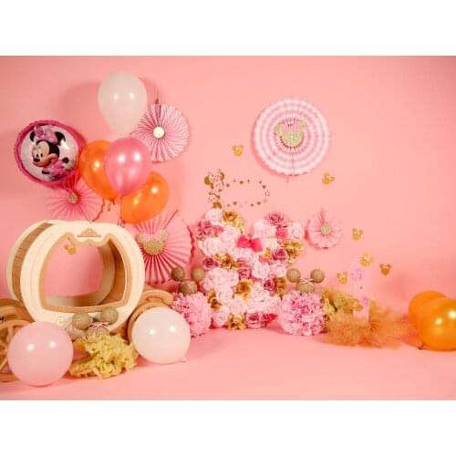 Photography Backdrop 1st Birthday Decor Cake Smash Pink Girl Princess Photo Background Baby Shower Newborn Kids Studio Photocall