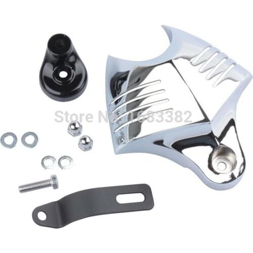 Chrome V-Shield Horn Cover Set for Harley Big Twins Evo 92-12 Twin Cam 1988 GG