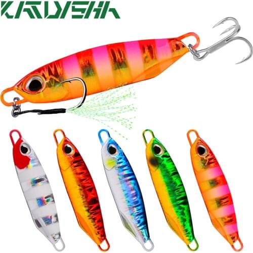 KATYUSHA 5pcs DRAGER Metal Cast Jig Spoon 15-20-30-40-60G Shore Casting Jigging Baits Sea Bass Fishing Lures Artificial Baits