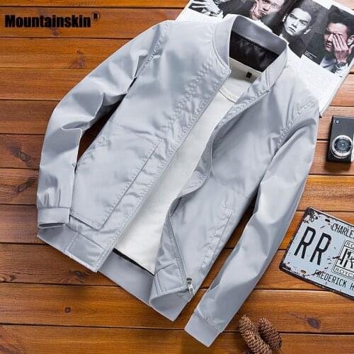 Mountainskin Mens Baseball Collar Jacket 2020 Spring Autumn Casual Jacket Bomber Zipper Coat Male M~4XL Brand Clothing SA922
