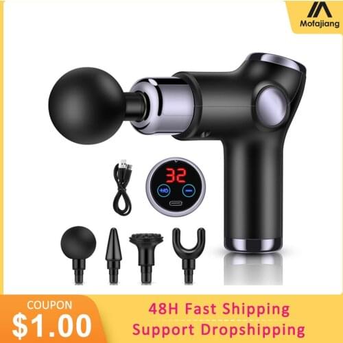 Mini Massage Gun 32 Speeds Electric Body Massager LCD Exercise Slim Machine Neck Back Vibrator Massage08 Apparatus Stimulation