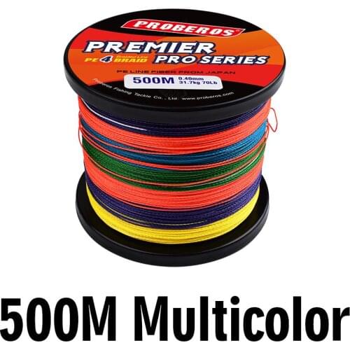 Multicolor 500M PROBEROS Brand MOMOTI Series Japan Wire PE 4 Braided Fishing Line 6 8 30 50 70 80 100LB Braided Line Multicolor