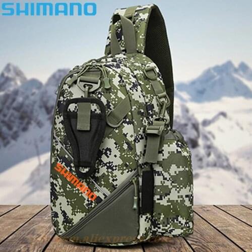 Shimano Multifunctional Fishing Tackle Bag 23*40*13cm Outdoor Sport Single Shoulder Bag Waist Pack Fishing Lures Tackle Gear Bag