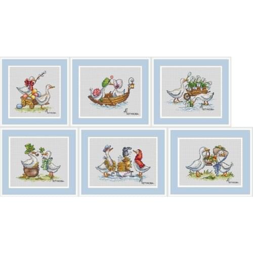 Needlework Cross stitch Handmade 14CT Counted Canvas DIY,Cross-stitch kits,Embroidery Lovers duck series