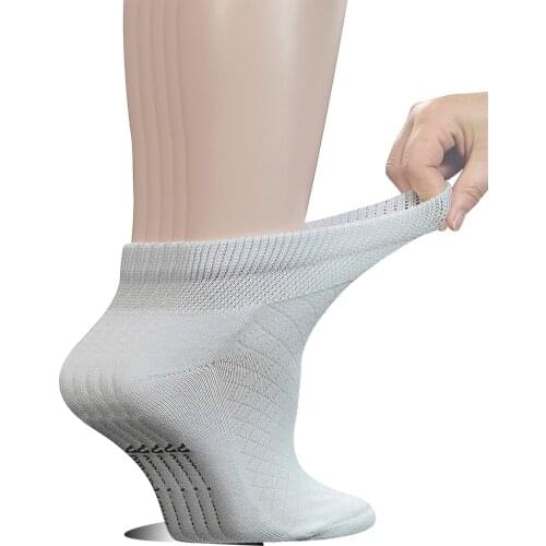 Womens 5 Pairs Cotton Ankle Breathable Mesh Diabetic Socks with Seamless Toe,L Size