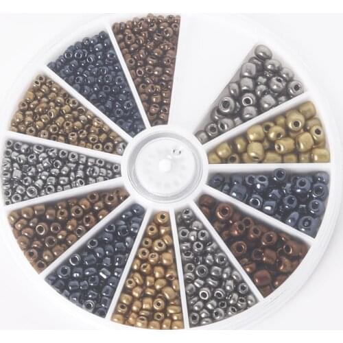 New Glass Beads 2/3/4mm 1 Set Kit Approx 600pcs/Box Metal Colors Seed Spacer Tiny Beads for DIY Fashion Jewelry Findings