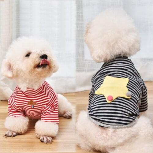 Dog Clothes Winter Warm Pet Dog Jacket Coat Puppy Striped stars Clothing Hoodies For Small Medium Dogs Puppy Yorkshire Outfit