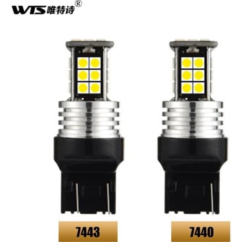 Wholesale 100pcs/lot W21/5W canbus Error Free 7440 7443 24SMD 3030 LED White Brake lamp Car 580 Turn signal light Reverse bulb