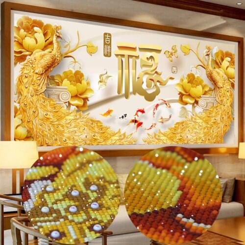 Special Shaped Drills Diamond Painting Handicraft 3d Drill Mosaic DIY Diamond Embroidery Pictures of Rhinestones Peacock Flowers
