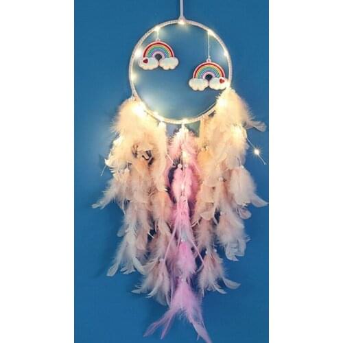 Rainbow Dream Net Hanging Creative Home Decoration Students Birthday Graduation Gift Hanging with Lights Kawaii Room Decor