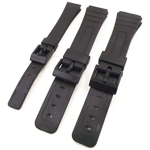 1PCS 14mm 18mm 20mm black color resin watch band watch straps man and woman wrist watch straps for casio bands -0145RWS