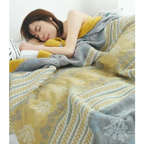 Six-Layer Gauze Towel Blanket Pure Cotton All Cotton Single Double Summer Thin Summer Blanket Washable Air Conditioning Blanket