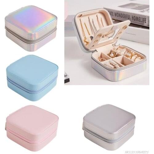 High Capacity Girl Jewelry Box Multiple Compartment Flannel Storage Bag Portable Travel Outdoor Storage Organizer Box wholesales