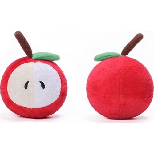 Sqinans 1PC Squeaky Dog Toys Bite-Resistant Clean Dog Chew Toys Puppy Training Toy Soft Plush Fruit Sound Toys Pet Supplies