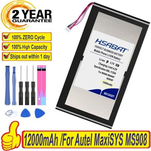 Top Brand 100% New 12000mAh MLP4795117 Battery for Autel MaxiSYS MS908 MS908P PRO Batteries + free tools