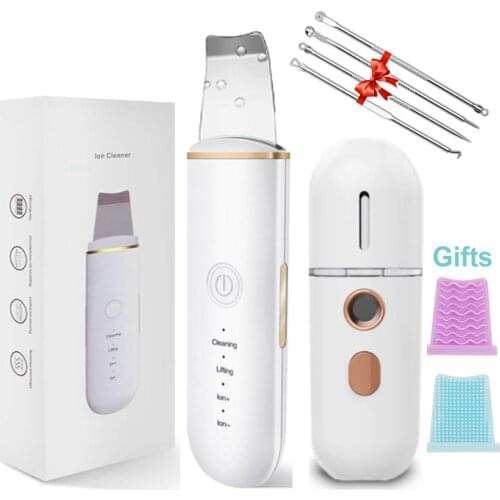 Ultrasonic Skin Scrubber Deep Face Cleaning Machine Peeling Shovel Facial Pore Cleaner Face Skin Scrubber Lift Beauty Machine