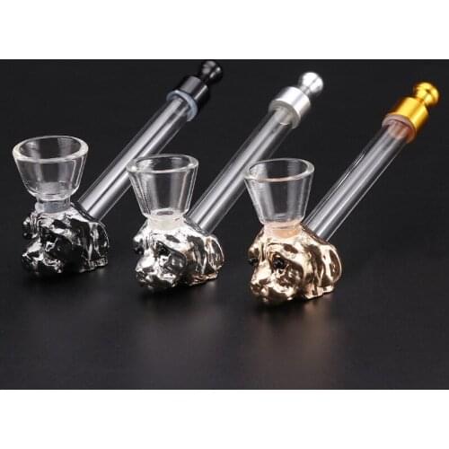Unique Creative dog Mini Portable Smoking Pipes Metal glass Tobacco Pipe Gifts