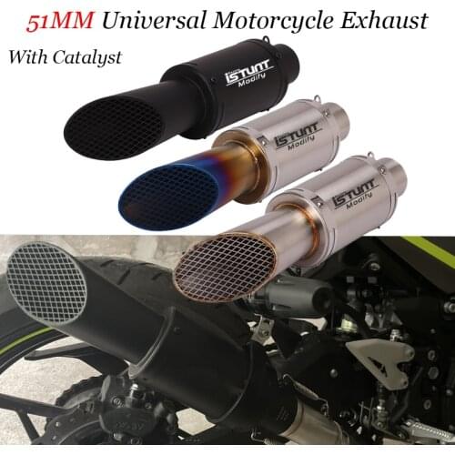 51mm Universal Right & Left Exhaust Motorcycle Moto Exhaust Muffler Pipe For RC390 Z800 GSXR750 Tmax530 Z400 R3 R25 CBR500 Z1000
