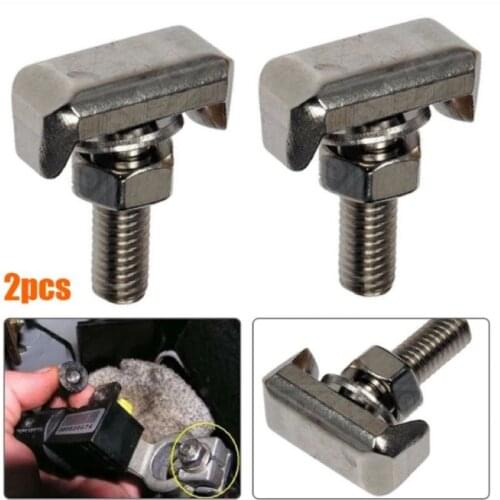 High Quality 2PCS Car Stainless Steel Battery Cable Terminal Connectors Car T-Bolt Replace 19116852