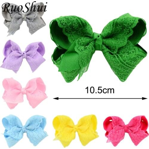 1 Pc Elegant Flower Lace HairPins Hair bows For Younger Kids Newborn Girl Ribbon Bowknot Hair Clips Headwear