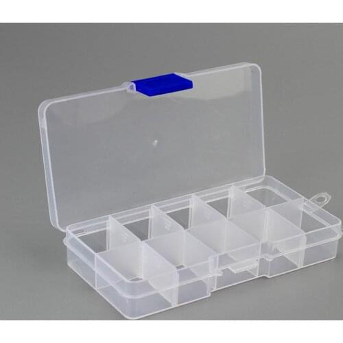 10 Grids Compartments Plastic Transparent Organizer Jewel Bead Case Cover Container Storage Box For Jewelry Pill Home Storage