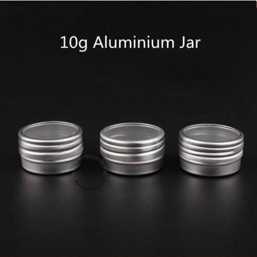 100pcs/Lot Wholesale 10g Aluminum Facial Cream Jar 1/6OZ Empty Cosmtic Pot Display Vial Mini Container 10ml Small Lid Packaging