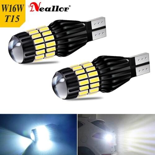 2Pcs 2000LM NO OBC Error Canbus T15 W16W LED Lamp 912 921 Car Back Up Reverse Light For VW Golf 4 5 7 6 Passat B5 B7 T4 T5 Diode