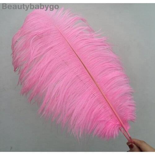 200PCS Pink Dyed Carnival Feather 45-50cm 18-20Inches Long Natural Ostrich Feather High Quality Ostrich Plumes For Wedding Decor