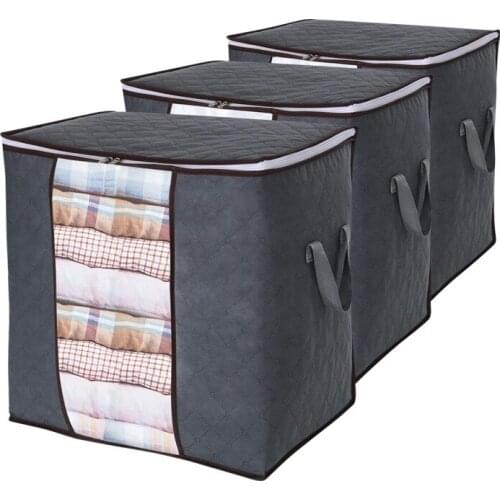 2020 Non-Woven Fabric Large Capacity Storage Bag Organizer Blanket Finishing Bag Foldable Clothes Quilt Home Zipper Sorting Bag