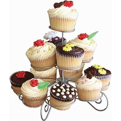 3 Tier Wire Cupcake Stand Muffin Holder Tower Cakes Decorating Supplies Decorated Cuocakes Baking Kitchen Bakeware Party Tools
