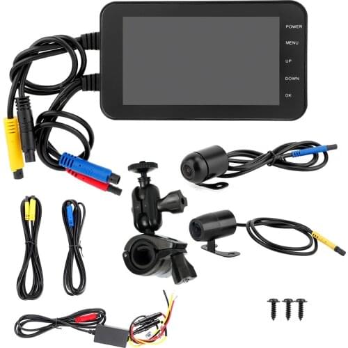 4 Inch Motorcycle DVR 1080P Waterproof WiFi Front & Rear Camera Driving Video Recorder Dash Cam Front And Rear Dual Lenses