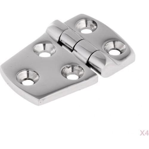 4pcs 316SS Polished Shortside Offset Door Hinges Fitting for Marine Boat, 2.24 x 1.5 inch 57 x 38mm