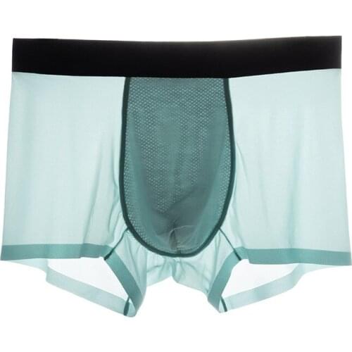 5pcs Silky Underwear Men Boxers Thin Comfortable Underwears Fashion Milk Fiber Trunk Home Wear Zero Touch