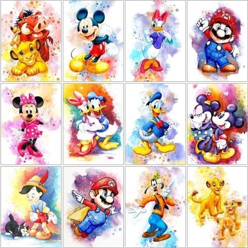 Disney 5D DIY Diamond Painting Cartoon Painting Mickey Minnie Cross Stitch Set Inlaid Diamond Brand Decorative Painting