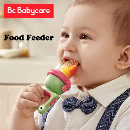 BC Babycare Baby Nipple Fresh Food Fruit Spiral Propelled Nibbler Feeder S+L Nipple Teat Handle Teething Pacifier Safe Supplies
