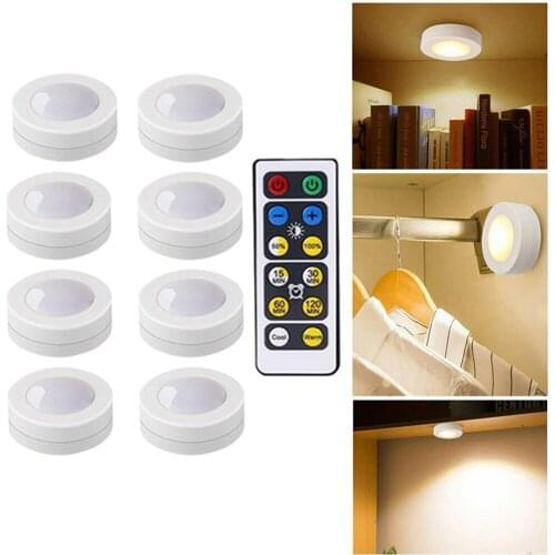 Wireless Dimmable Under Cabinet Light Touch Sensor LED Night Lamps Battery Power Remote Control Lamps for Kitchen Stair Bedroom