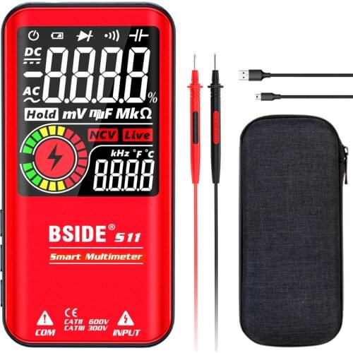 BSIDE S11 Intelligent 9999 Counts Multimeter Digital LCD Display Rechargeable Universal Meter AC/DC Voltmeter Ohmmeter Test
