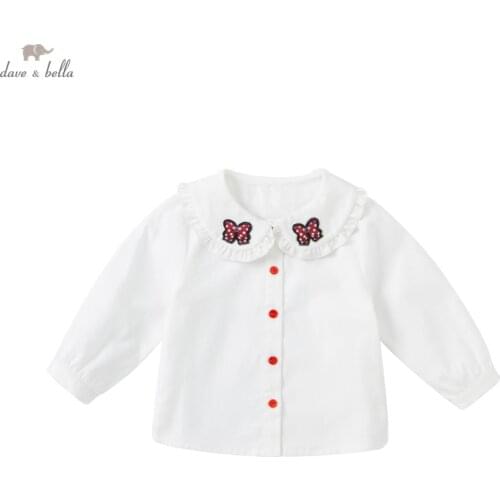 DB18949 dave bella autumn fashion baby girls cartoon shirts infant toddler tops children high quality clothes
