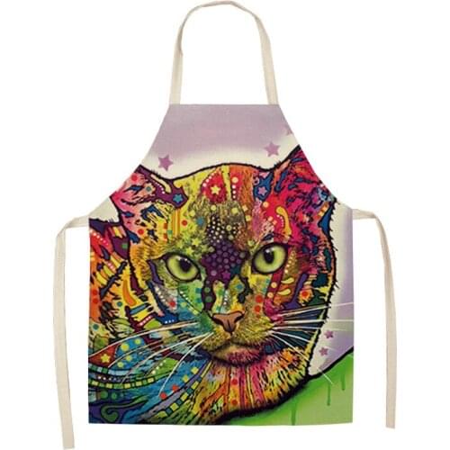 Kid Cat Oil Painting Pattern Baking Accessories Aprons for Women Cooking Accessories Apron Kitchen Apron Women Apron for Kitchen