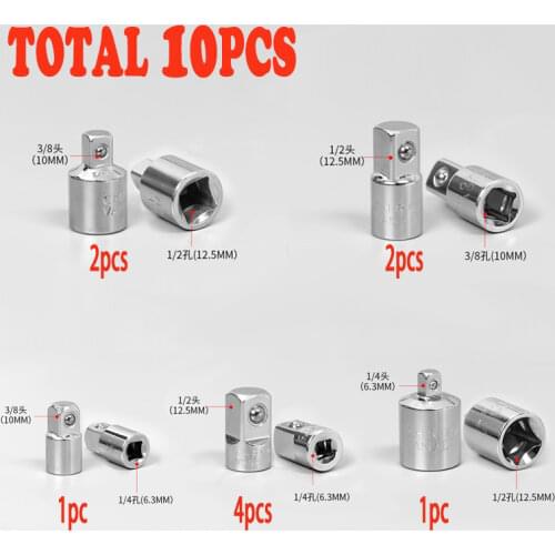 1/4" 3/8" 1/2" Ratchet Wrench Adapter Chrome Vanadium Steel Sleeve Adapter Drive Socket Converter Joint Repair Tool