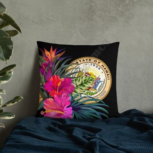 Hawaii Polynesian Basic Pillow Tropical Bouquet Hibiscus Pillowcases Throw Pillow Cover Home Decoration