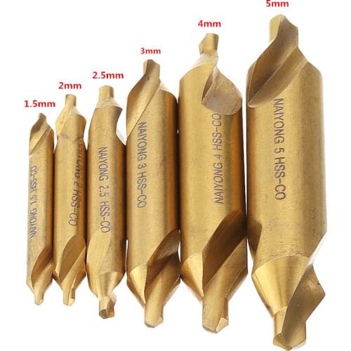 HSS M35 Cobalt Center Drill Bit 1.5/2/2.5/3/4/5/6mm Standard 60 Degree Angle Countersink Drill Bit With A Double End