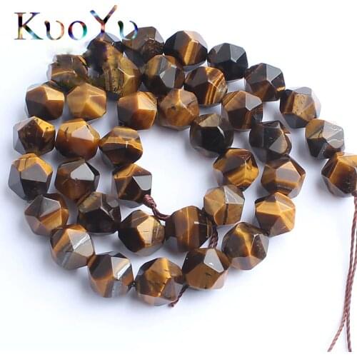 Wholesale Faceted Yellow Tiger Eye Round Beads Natural Stone Loose Beads 15" For Jewelry Making DIY Bracelet Necklace 6/8/10mm