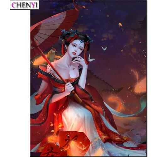 CHENYI Full Drill Handcraft Diamond Embroidery Rhinestones Cross Stitch Diy Diamond Painting Classical Beauty Home Decor Gift