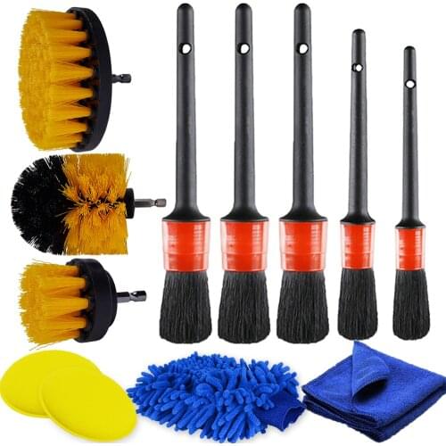 Car Cleaning Detailing Brush Set Power Scrubber Drill Brush Set For Car Wheels Dashboard Dirt Dust Cleaning Car Rim Brushes