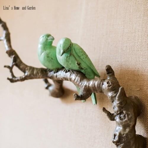 Wall mounted semi-hand made bird tree theme resin decoration
